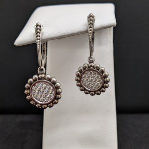 LAGOS Small Caviar Circle Diamond Drop Earrings